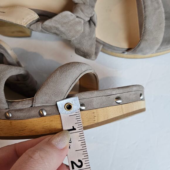 Sole Society Mariel Wooden Clog Heels Taupe Tan Women's 10 Boho Chic Weekend - Picture 10 of 10